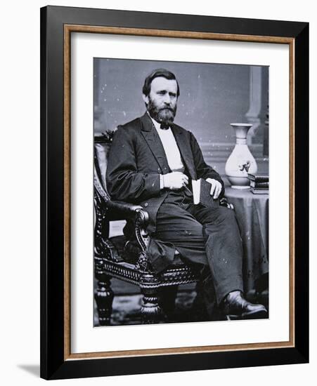 Ulysses Simpson Grant (1822-85)-Mathew Brady-Framed Photographic Print