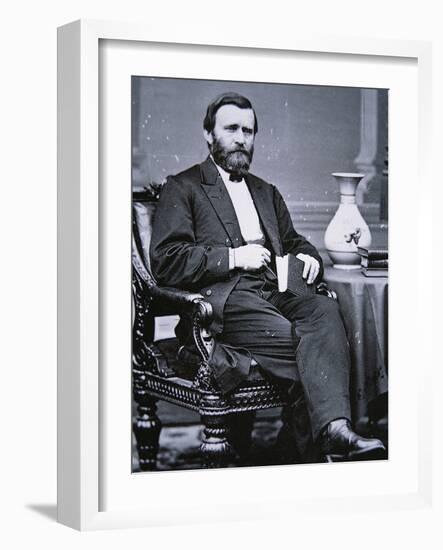 Ulysses Simpson Grant (1822-85)-Mathew Brady-Framed Photographic Print