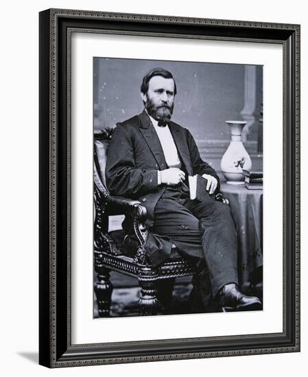 Ulysses Simpson Grant (1822-85)-Mathew Brady-Framed Photographic Print