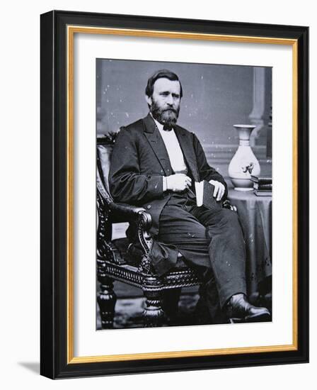 Ulysses Simpson Grant (1822-85)-Mathew Brady-Framed Photographic Print