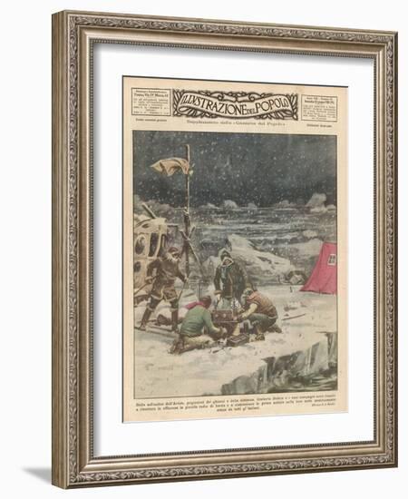 Umberto Nobile Flew the Airship "Norge" Over the North Pole in 1926-Alfredo Ortelli-Framed Art Print