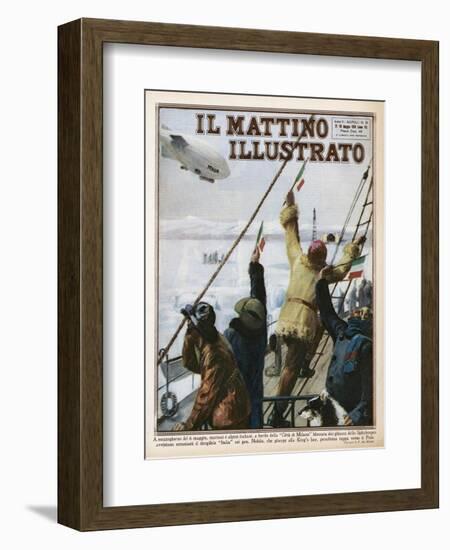 Umberto Nobile Flew the Airship "Norge" Over the North Pole in 1926-F. De Nicola-Framed Art Print