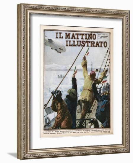 Umberto Nobile Flew the Airship "Norge" Over the North Pole in 1926-F. De Nicola-Framed Art Print