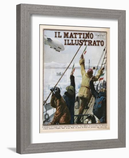 Umberto Nobile Flew the Airship "Norge" Over the North Pole in 1926-F. De Nicola-Framed Art Print