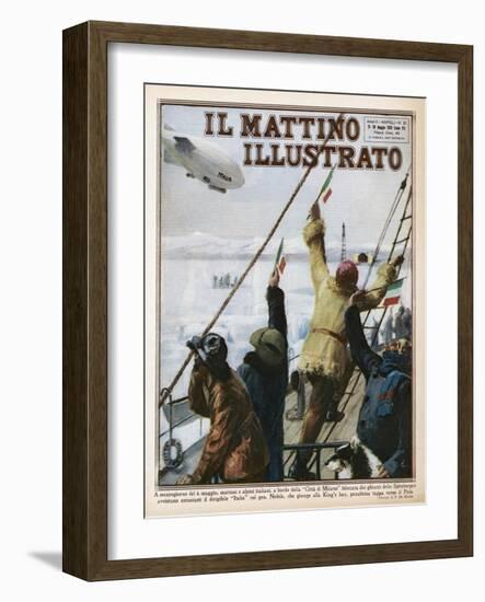 Umberto Nobile Flew the Airship "Norge" Over the North Pole in 1926-F. De Nicola-Framed Art Print