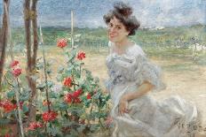 In the Flower Garden, 1899 (Oil on Canvas)-Umberto Veruda-Giclee Print