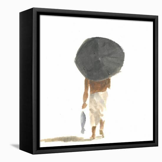 Umbrella and Fish, 2015-Lincoln Seligman-Framed Premier Image Canvas