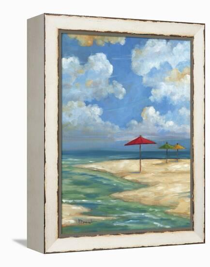 Umbrella Beachscape I-Paul Brent-Framed Stretched Canvas