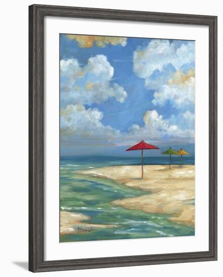 Umbrella Beachscape I-Paul Brent-Framed Art Print