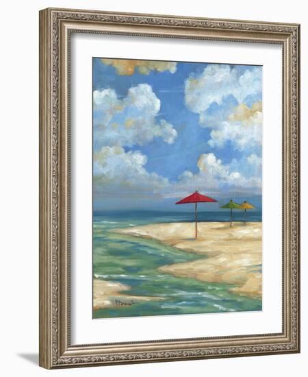 Umbrella Beachscape I-Paul Brent-Framed Art Print