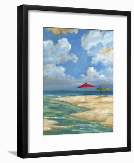 Umbrella Beachscape I-Paul Brent-Framed Art Print