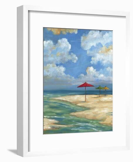 Umbrella Beachscape I-Paul Brent-Framed Art Print