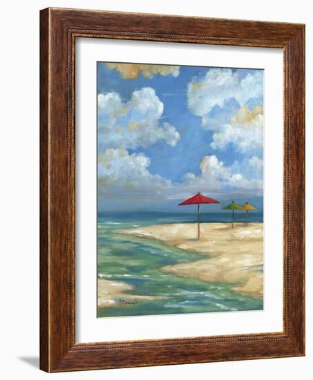 Umbrella Beachscape I-Paul Brent-Framed Art Print