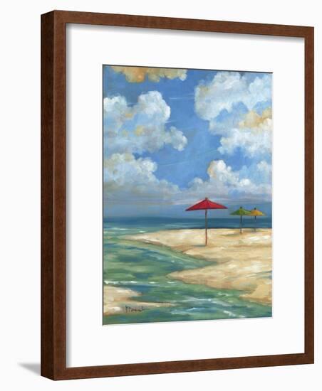 Umbrella Beachscape I-Paul Brent-Framed Art Print