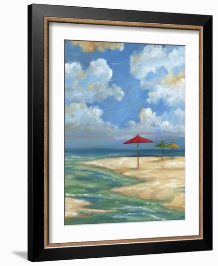 Umbrella Beachscape I-Paul Brent-Framed Art Print