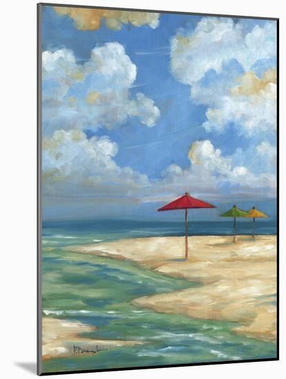 Umbrella Beachscape I-Paul Brent-Mounted Art Print
