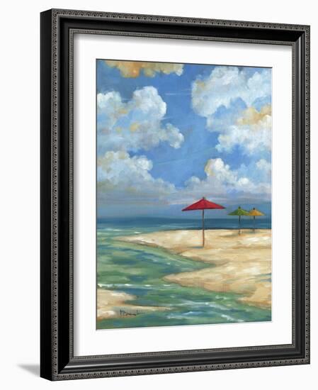 Umbrella Beachscape I-Paul Brent-Framed Art Print