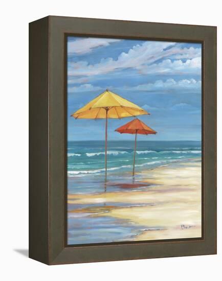 Umbrella Beachscape II-Paul Brent-Framed Stretched Canvas