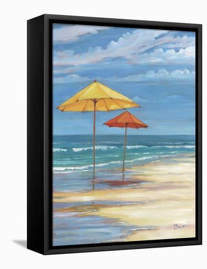 Umbrella Beachscape II-Paul Brent-Framed Stretched Canvas