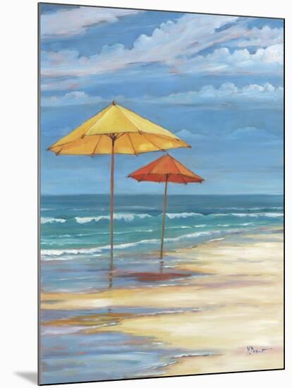 Umbrella Beachscape II-Paul Brent-Mounted Art Print