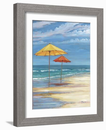 Umbrella Beachscape II-Paul Brent-Framed Art Print