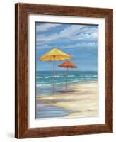Umbrella Beachscape II-Paul Brent-Framed Art Print