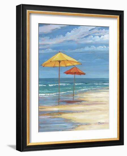 Umbrella Beachscape II-Paul Brent-Framed Art Print