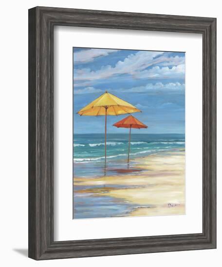 Umbrella Beachscape II-Paul Brent-Framed Art Print