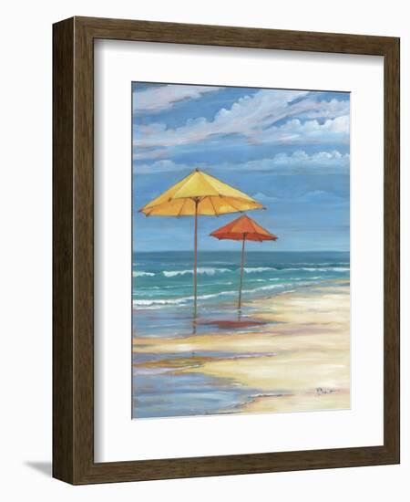 Umbrella Beachscape II-Paul Brent-Framed Art Print