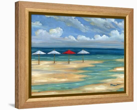 Umbrella Beachscape III-Paul Brent-Framed Stretched Canvas