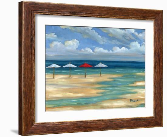 Umbrella Beachscape III-Paul Brent-Framed Art Print