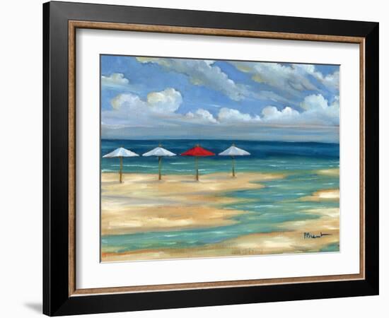 Umbrella Beachscape III-Paul Brent-Framed Art Print