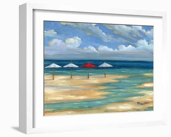 Umbrella Beachscape III-Paul Brent-Framed Art Print