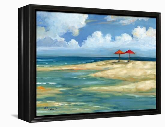 Umbrella Beachscape IV-Paul Brent-Framed Stretched Canvas