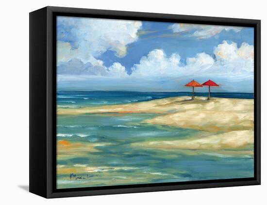Umbrella Beachscape IV-Paul Brent-Framed Stretched Canvas