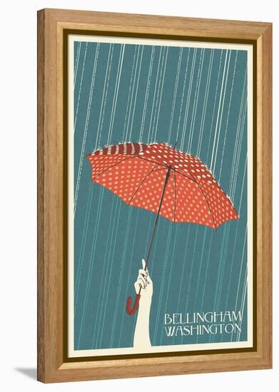 Umbrella - Bellingham, WA-Lantern Press-Framed Stretched Canvas