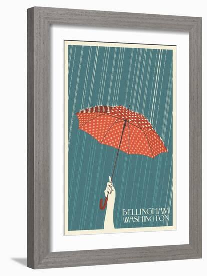 Umbrella - Bellingham, WA-Lantern Press-Framed Art Print