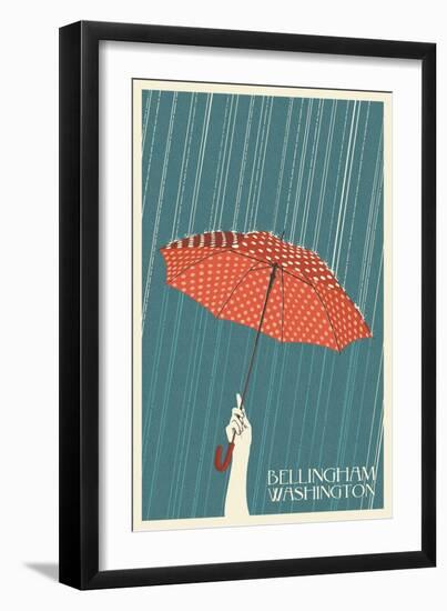 Umbrella - Bellingham, WA-Lantern Press-Framed Art Print