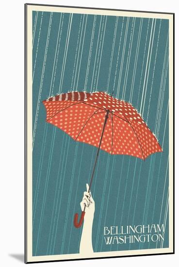 Umbrella - Bellingham, WA-Lantern Press-Mounted Art Print