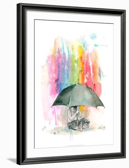 Umbrella Boy-Lora Zombie-Framed Art Print