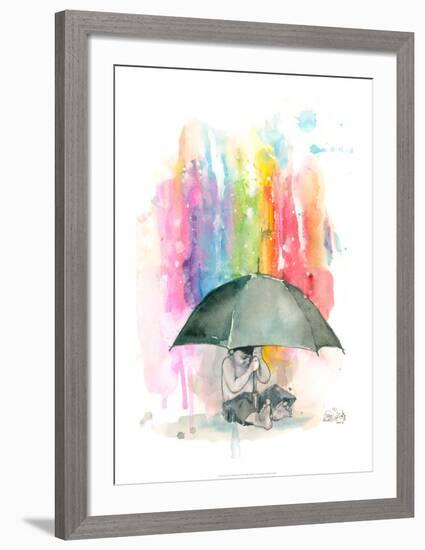 Umbrella Boy-Lora Zombie-Framed Art Print