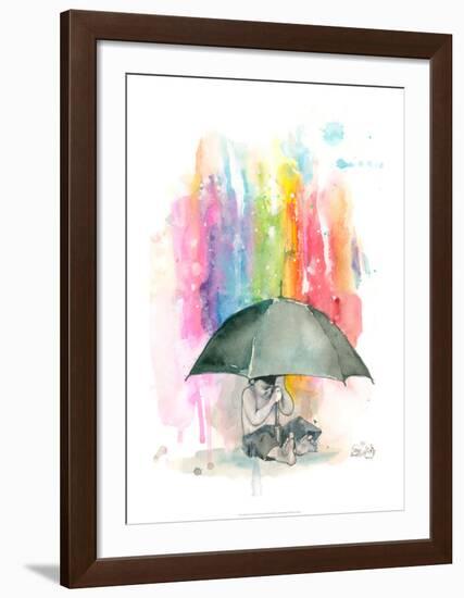 Umbrella Boy-Lora Zombie-Framed Art Print