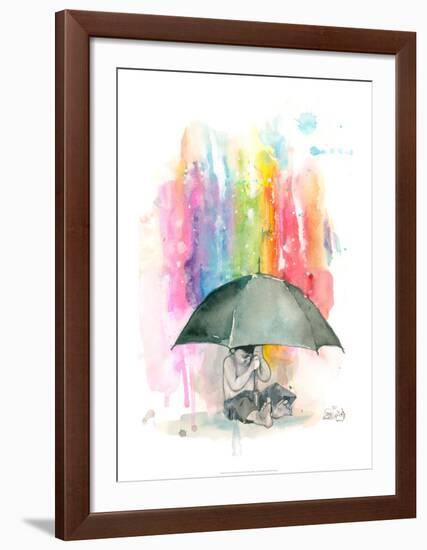 Umbrella Boy-Lora Zombie-Framed Art Print