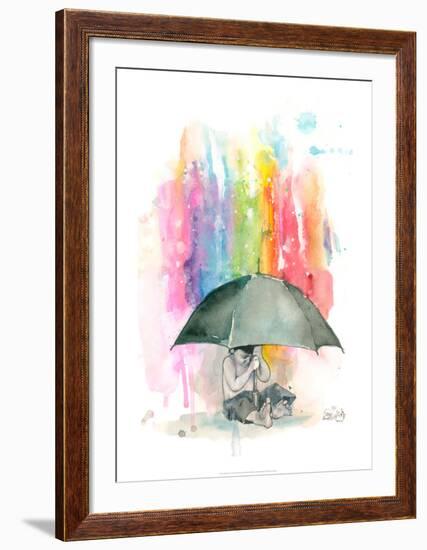 Umbrella Boy-Lora Zombie-Framed Art Print