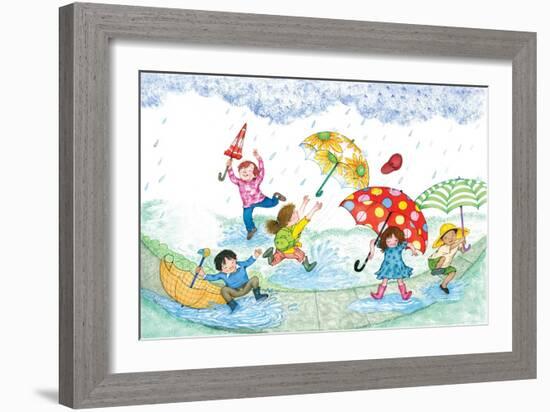 Umbrella Dance - Turtle-Marsha Winborn-Framed Giclee Print