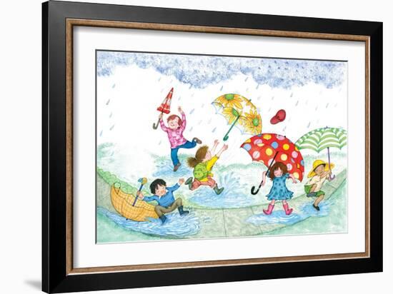 Umbrella Dance - Turtle-Marsha Winborn-Framed Giclee Print