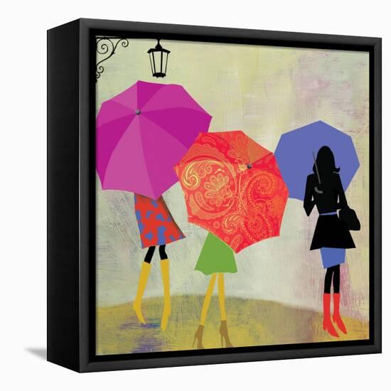 Umbrella Girls-Andrew Michaels-Framed Stretched Canvas