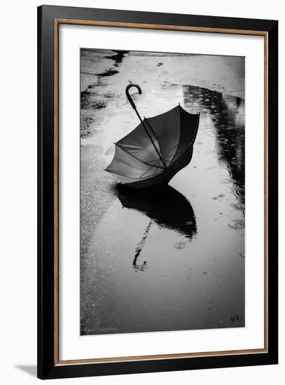 Umbrella in Puddle-Sharon Wish-Framed Photographic Print