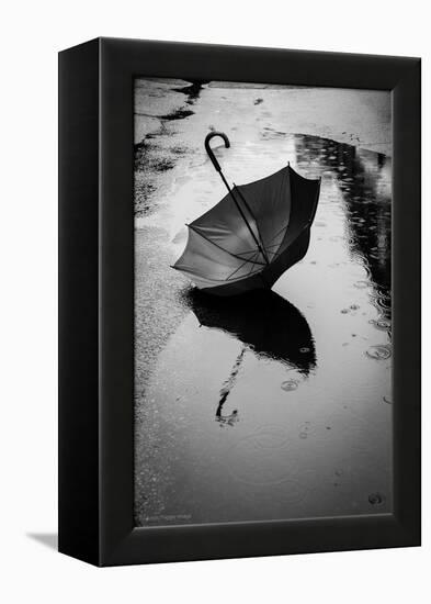 Umbrella in Puddle-Sharon Wish-Framed Premier Image Canvas