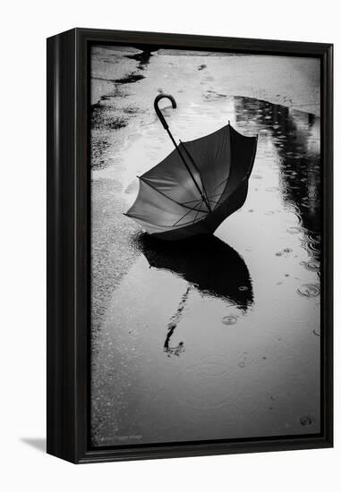 Umbrella in Puddle-Sharon Wish-Framed Premier Image Canvas